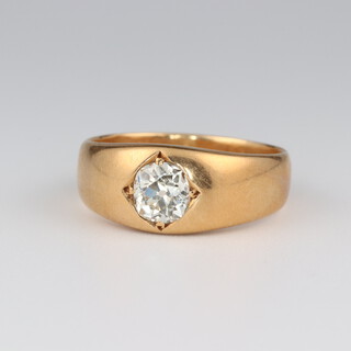 An 18ct yellow gold single stone diamond ring approx. 0.60ct, size P, 7.8 grams 