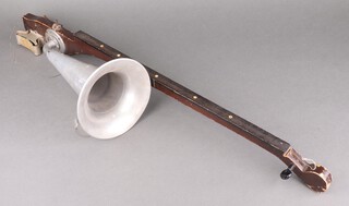 A Stroviol 1 stringed fiddle with a polished aluminium horn, the base marked Stroviol