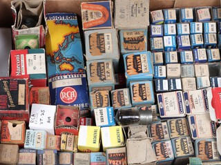 A large collection of various valves including Mazda, Pinnacle, Braimar, Osram, RCA and others, valves mostly boxed (contained in 13 fruit and other boxes) 