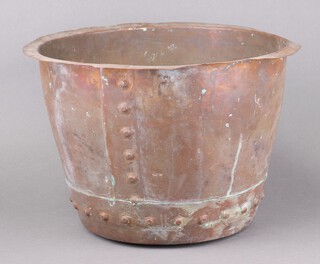 A 19th Century circular copper copper 31cm h x 46cm diam., the top marked R8 