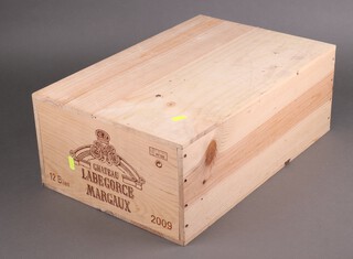 Twelve bottles of 2009 Chateau Labegorce Margaux red wine 