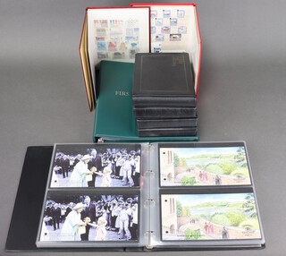 Four albums of Jersey presentation mint stamps, 2 stock books of Jersey mint stamps, an album of Jersey presentation stamps and ditto first day covers 
