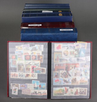 Five albums of mint and used world stamps - Spain, Singapore, Romania, China, Ceylon, Germany, 2 albums of world pictorial and philatelic stamps and 1 album of mini sheets 