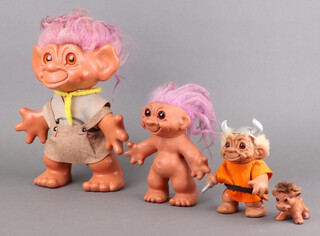 Four Damn Things Establishment Trolls, including Iggynormous and Orange Viking (dated 1965) 