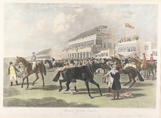 John Frederick Herring (1815-1907), a coloured print "Grandstand Ascot, Gold Cup Day 1839" 56cm x 78cm, framed