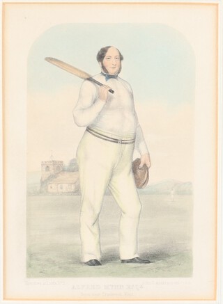 Of cricketing interest, John Corbet Anderson (British 1827-1907), lithograph, Sketches at Lords, Alfred Minn Esquire, No.5, 21cm x 15cm