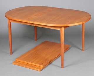 A Swedish Troeds Bjarnum 1970s extending dining table with 2 extra leaves, 73cm h x 100cm w x 265cm l (fully extended) 
