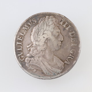 A William III crown 1696, first bust, OCTAVO, fine, S3470 