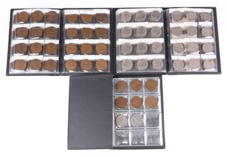 Three albums of coins including Victorian and later farthings and half pennies, another of pre-decimal coinage and 1 other with pre-decimal coinage 