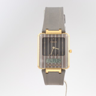A gentleman's vintage Tissot wristwatch with subsidiary LED dial, case numbered D372667K quartz movement 25mm 