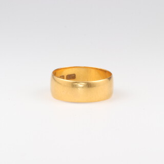 A 22ct yellow gold wedding band size N, 3.3 grams
