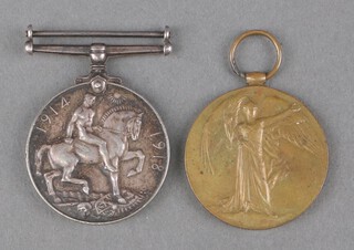 A British War medal and Victory medal to Lieutenant F Wallis-James  