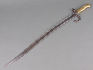 A French chassepot bayonet, the top of the blade dated 1867, no scabbard 