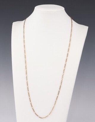 A 9ct yellow gold flat link necklace 60cm, 7.1 grams 