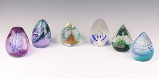Five Caithness paperweights - Island Fantasy 305/350 7cm, Mists of Time 49/500 7cm, Wishing Well 57/75, Tapestry 486/500, Enchanted Castle 56/100 and an unmarked paperweight