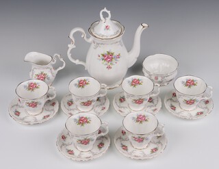 A 15 piece Royal Albert Tranquility pattern coffee service comprising coffee pot, cream jug, sugar bowl, 6 coffee cans and 6 saucers 