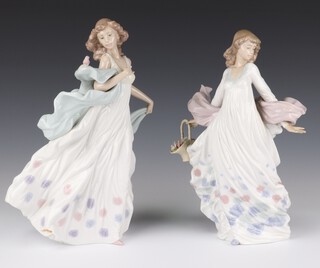 A Lladro figure "Summer Serenade" no. 6193  30cm, a ditto "Spring Splendour" 5898 27cm 