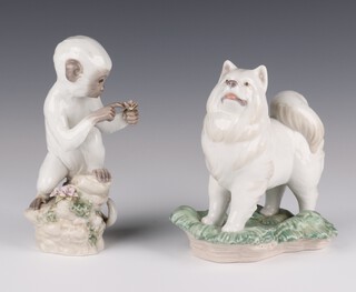 A Lladro figure - The Dog From The Chinese Zodiac Collection 8143 16cm, a ditto Chimp 17cm 