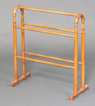 An Edwardian bleached mahogany towel rail 74cm h x 66cm w x 30cm d 