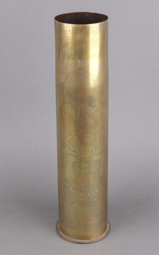 A large First World War trench art shell case, base marked Polte Magdeburg 1915 50cm h x 10cm diam. 