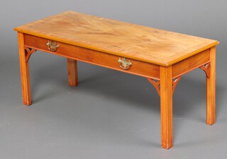 A rectangular Georgian style bleached yew coffee table 45cm h x 106cm w x 45cm d 