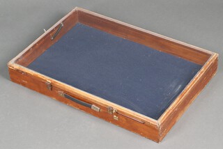 A beech framed table top display cabinet 10cm h x 70cm w x 49cm d 