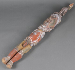 A large Eastern painted hardwood figure 150cm h x 19cm 