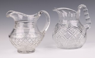 Two cut glass water jugs 17cm 