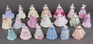 Twenty Coalport porcelain figurines 12cm 