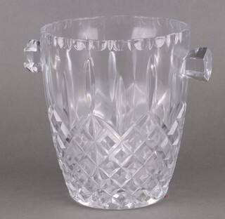 A moulded glass twin handled champagne ice bucket cooler 