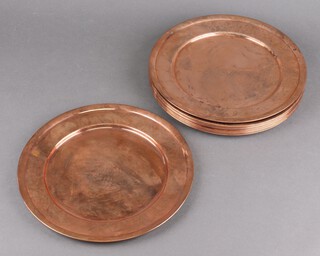 Twelve copper plates 28cm 