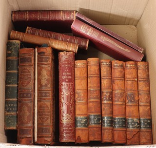 Cassells Illustrated Map of England, 6 volumes half leather bound, Archer Thomas "Pictures and Royal Portraits" Volumes I and II leather bound and a collection of leather bound books 