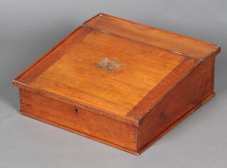 A 19th Century mahogany clerk's slope with hinged lid 18cm h x 48cm w x 48cm d 