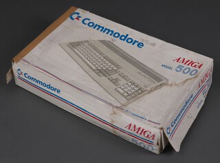 A Commodore Amiga model 500 computer, boxed