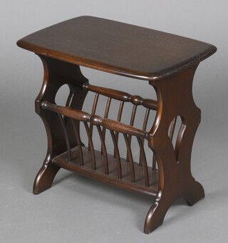 Ercol, a rectangular dark elm coffee table/Canterbury 50cm h x 55cm w x 36cm d 