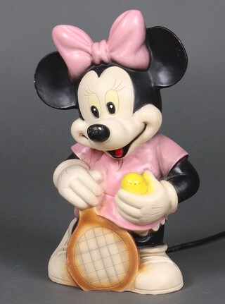 Disney, a Minnie Mouse moulded plastic table lamp (this lamp has failed an electrical PAT test and would require rewiring, it is to being sold for decorative purposes only) 
