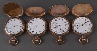 Four gilt cased hunter pocket watches 