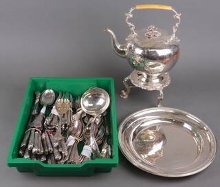 A quantity of Kings Pattern silver plated cutlery 