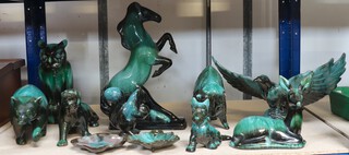 A collection of Poole Blue Mountain animal figures