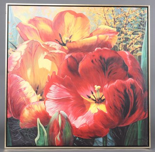 Hornino, an Ikea print, study of poppies 100cm x 101cm 