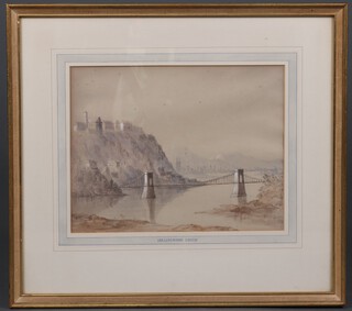 Collingwood Smith, a Victorian watercolour, unsigned, view of Clifton Suspension Bridge, 25cm x 32cm (faded and foxed) 