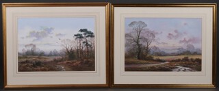 Wendy Reeves (British, born 1945) a pair of watercolours signed, moorland scene with pheasants 35cm x 49cm and rural scene with open gate 34cm x 49cm 