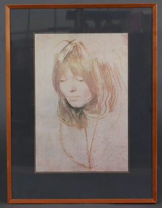 Pietro Annigoni, portrait study of a lady 50cm x 33cm 