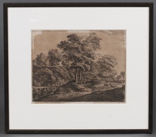 Anentoni Waterlo, a black and white engraving, rural study 23cm x 29cm 