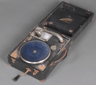 A Decca portable gramophone in a fibre case 