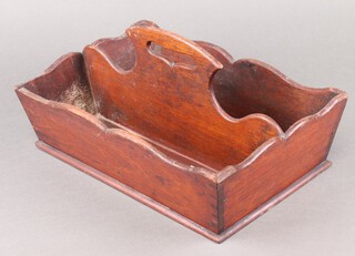 A 19th Century rectangular mahogany twin compartment cutlery tray 16cm x 35cm x 23cm 