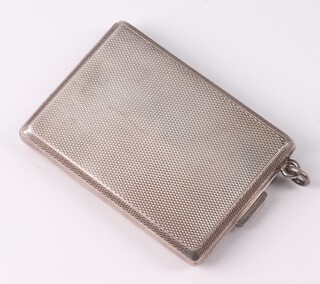 An engine turned silver matchbox holder 6.5cm, Birmingham 1933, 40 grams 
