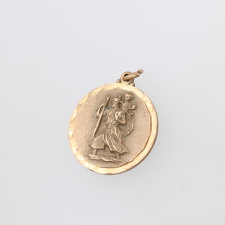 A 9ct yellow gold St Christopher pendant, 5.3 grams 
