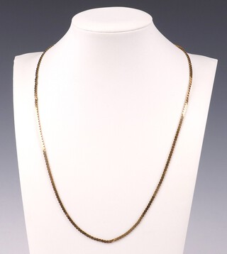 A 9ct yellow gold flat link necklace 50cm, 7.5 grams