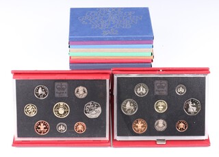 Twelve proof coinage of Great Britain and Northern Ireland coin sets - 1970 (x2), 1972 -1977, 1980, 1982, 1990 and 1994 